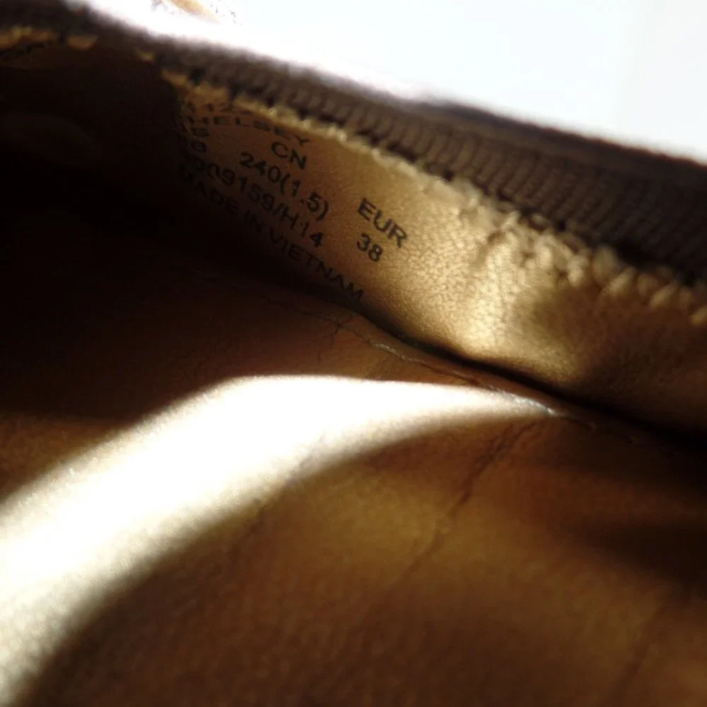 Coach Chelsey Signature Logo Fabric Brown Leather Flats Goldtone Hardware Sz 8 - Picture 10 of 15
